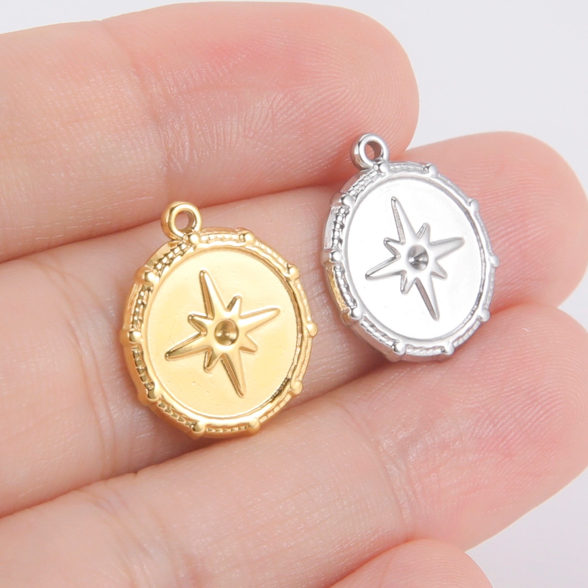 Teamer-abalorios de acero inoxidable con forma de estrella del Norte para joyería, Mini colgante de , suministros de fabricación de joyería DIY, 5 piezas,