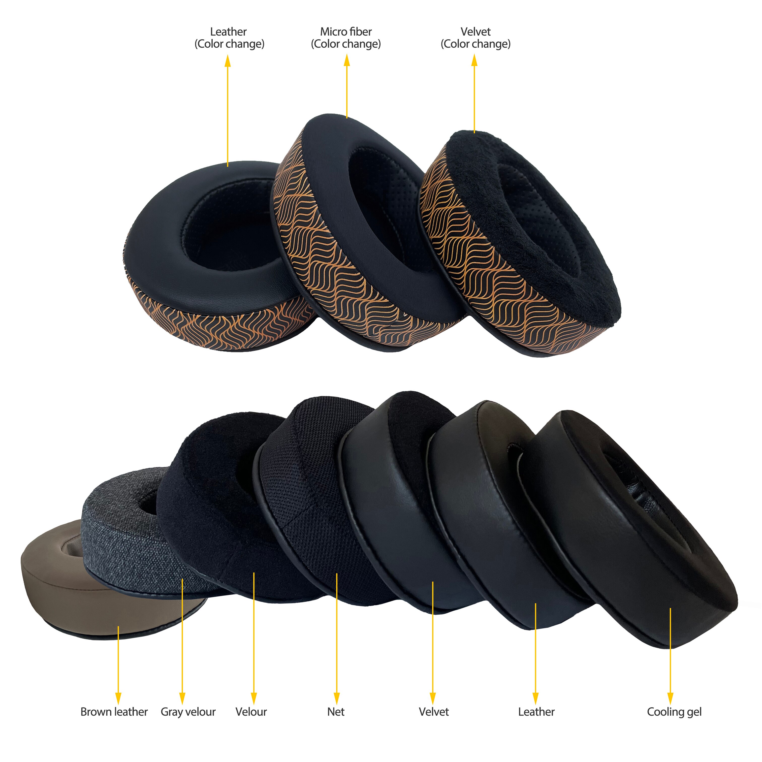 DEERVEER – oreillettes de remplacement pour écouteurs Roccat ElO 7.1 AIR, ELO 7.1 USB, ELO X stéréo, coussinets en mousse à mémoire de forme épais