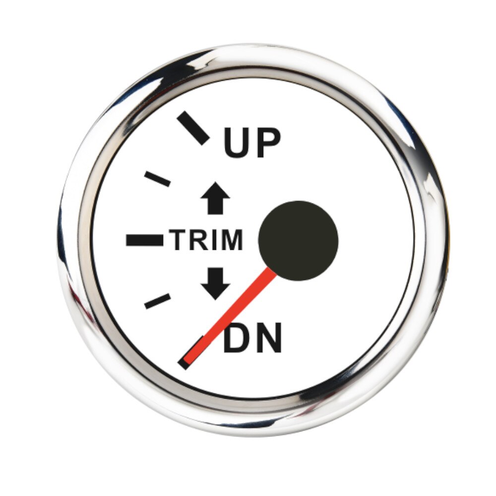 52mm UP-DN Trim Meter 0-190 ohm Boat Outboard Engine Left Side Trim Gauge With Red Backlight 12V/24V