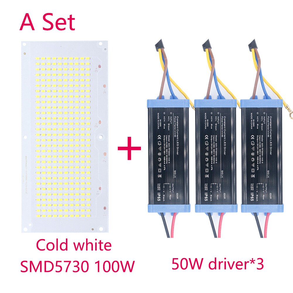 En uppsättning smd 5730- chip med led-drivrutin 200w 100w 50w 30w 20w led-lampa ljuspärlor  dc32-36v för panelljusspotlight