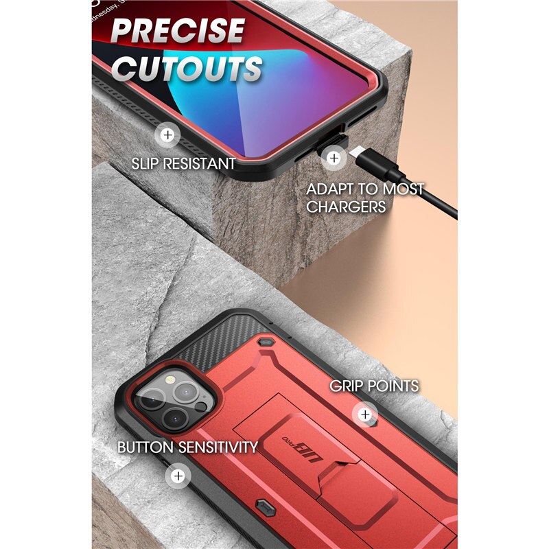 Supcase Voor Iphone 12 Pro Max Case 6.7 &quot;) ub Pro Full-Body Robuuste Holster Cover Met Ingebouwde Screen Protector &amp; Kickstand