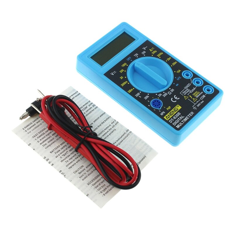 Dt -830b multimeter lcd auto rækkevidde digital voltmeter ohmmeter volt tester