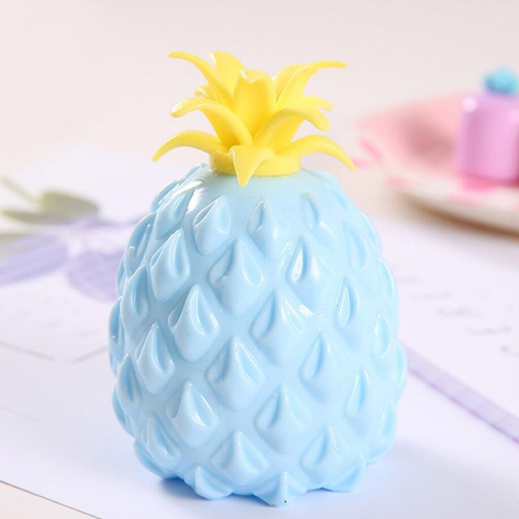 Silicone Pineapple Fidget Toys Squeeze Sensory Decompreossion Toy: Blue