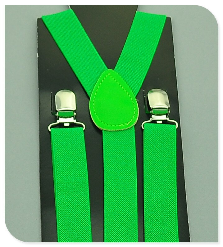 Neue KINDER Hosenträger 2,5 cmx65cm 36 farben Mix Kinder/Jungen/Mädchen Hosenträger Elastische Hosenträger Schlank Hosenträger Y-schwarz Hosenträger/Gürtel: Green