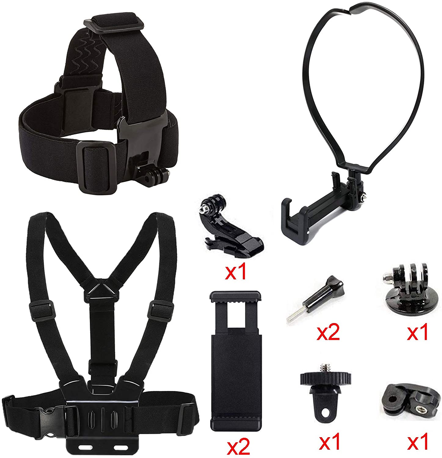 Einstellbare praktisch Selfie Brust Kopf Hals Halterung Gurt für Aktion Kamera/Gopro Held/Apfel iPhone SE 11 xs X 8 7 Samsung