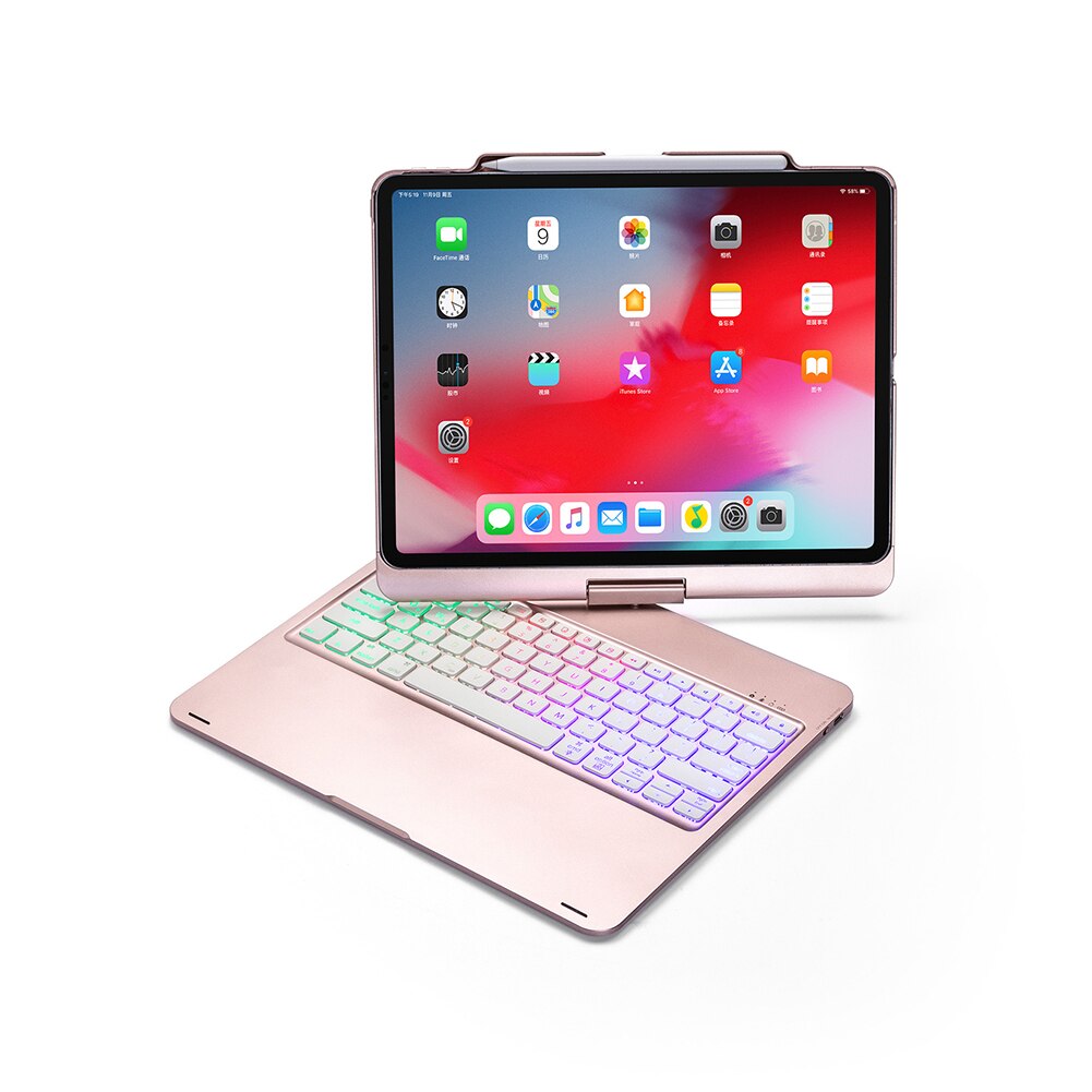 360 dreh Bluetooth Tastatur Hintergrundbeleuchtung Drahtlose Bluetooth Tastatur Für iPad Profi 12,9 Tablette Laptop Bluetooth-fähigen Geräzehn