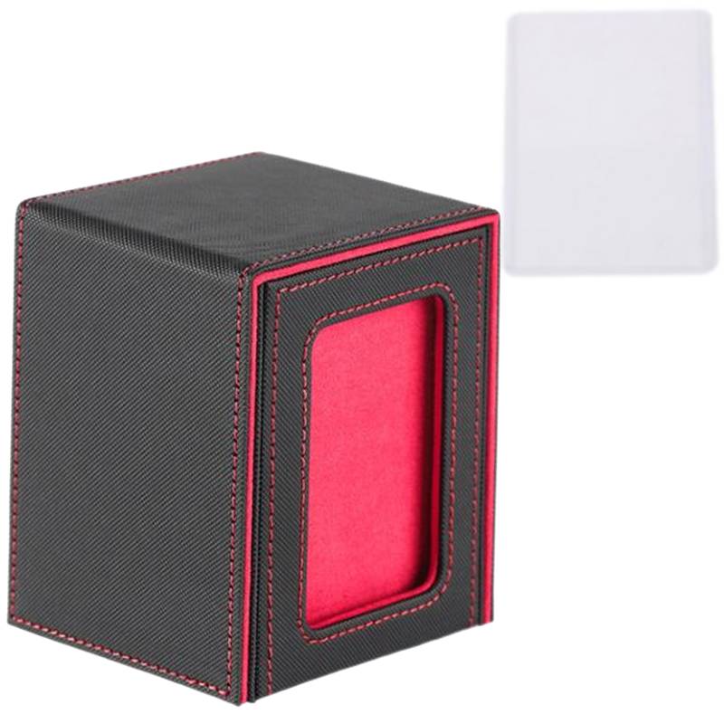 Card Deck Box Card Organizer with Display Window Holds 100+ Cards Card Deck Case for Collectible Card Sports Cards Game Card