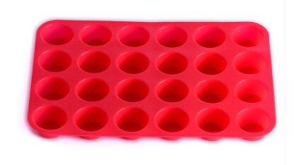 24 holte Mini Muffin Siliconen Zeep Cookies Cupcake Bakvormen Pan Tray Mould Stampo Siliconen Cake Decorating Gereedschap Mold: hong