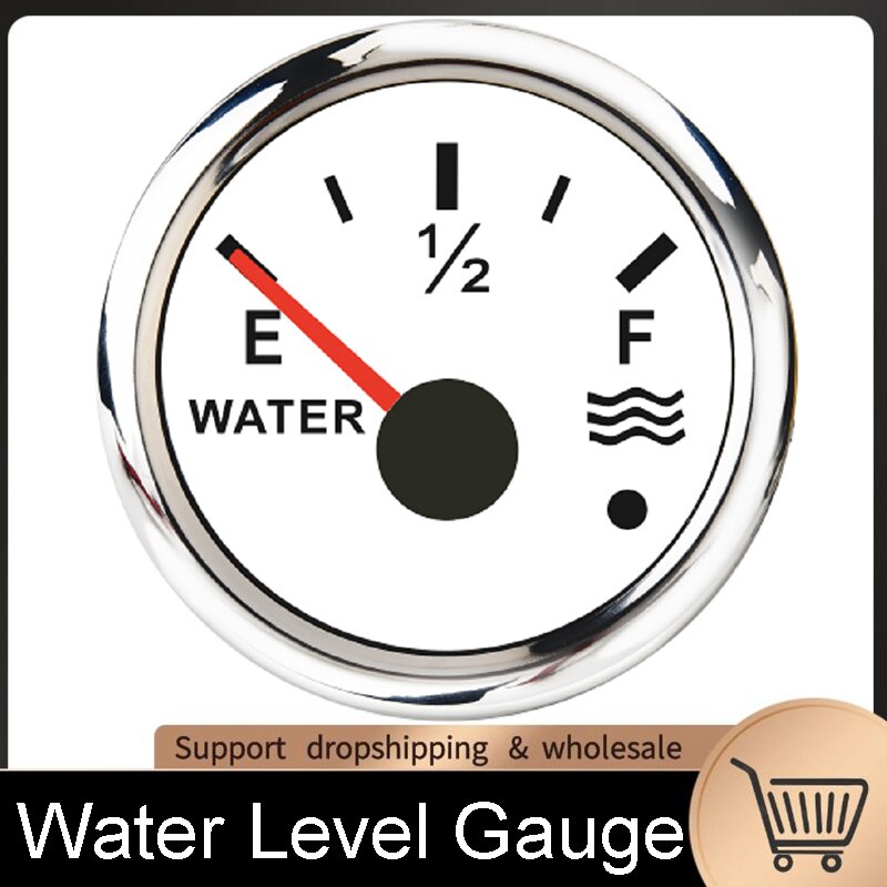 Rvs Boot Water Niveau Gauge 52Mm 0-190Ohm Brandstofniveausensor 300Mm Water Tank Level Gauge Indicator Voor auto Marine: Water gauge WS