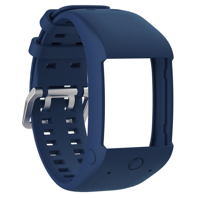 Comfortabele Siliconen Vervanging Horlogeband Wrist Strap voor Polar M600 Smart Horloge Polsbandje Strap Classic Roestvrij Stalen Gesp: Sapphire