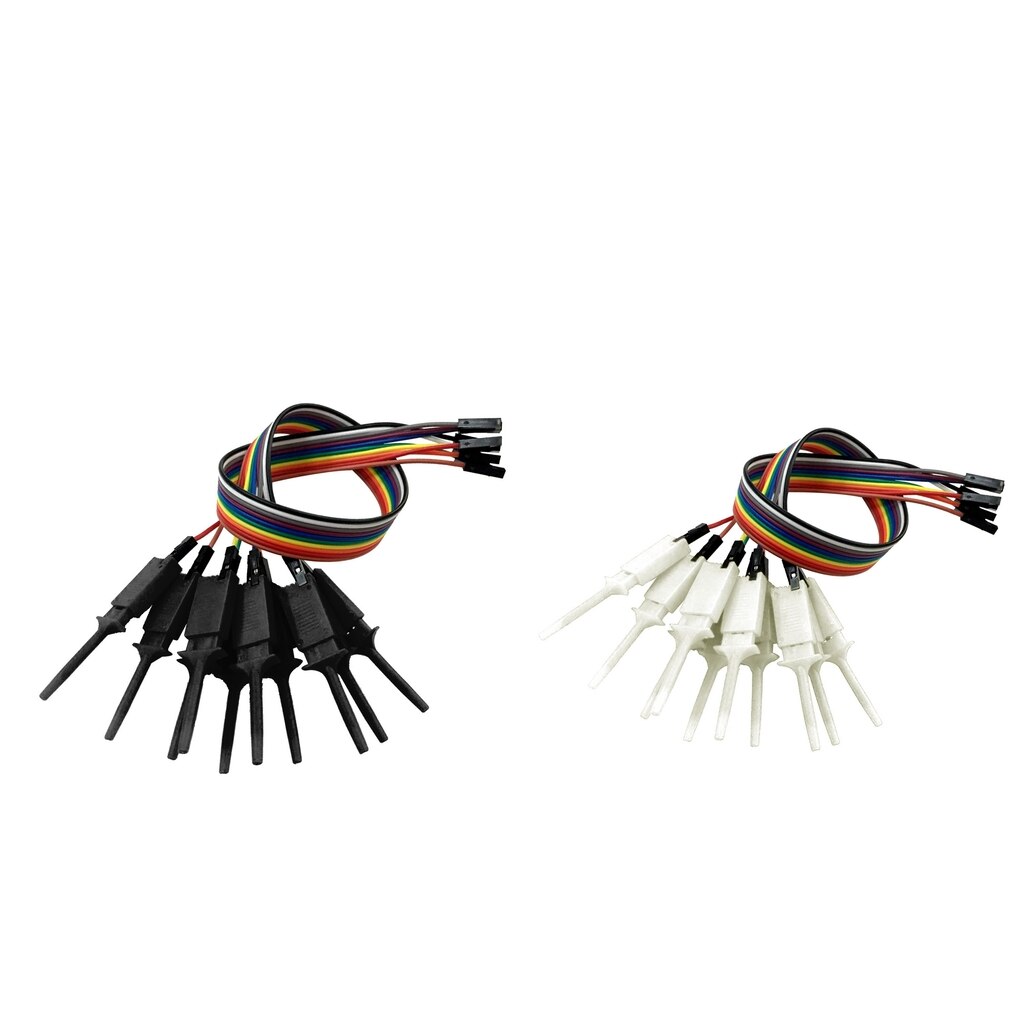 20 Pieces Logic Analyzer Cable Probe Test Hook Clip Line White+Black