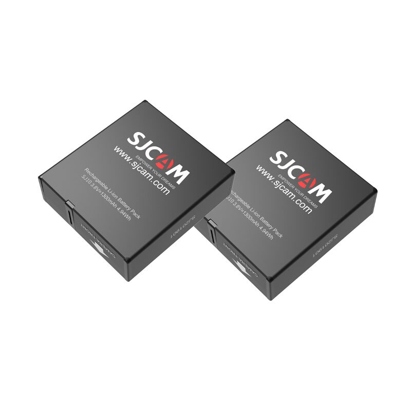 SJCAM SJ10 Pro Battery 1300mAh Li-Ion + Dual Battery Charger for SJ10 Pro 4K Action Camera: 2Battery
