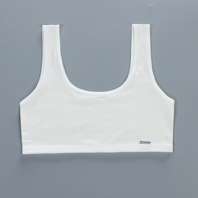Meisje Beha Tiener Crop Top Ondergoed Vest Racerback Puberteit Sport Training Bras Brief Streetwear Tube Top Jaar 8-14Y 13: WHITE