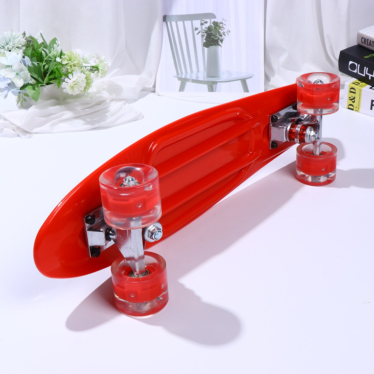 Skateboard Dull Polish Durable 56cm Flashing Four-Wheel Skateboard Slide Plate For Outside Park Outdoor Sport Street Skateboard