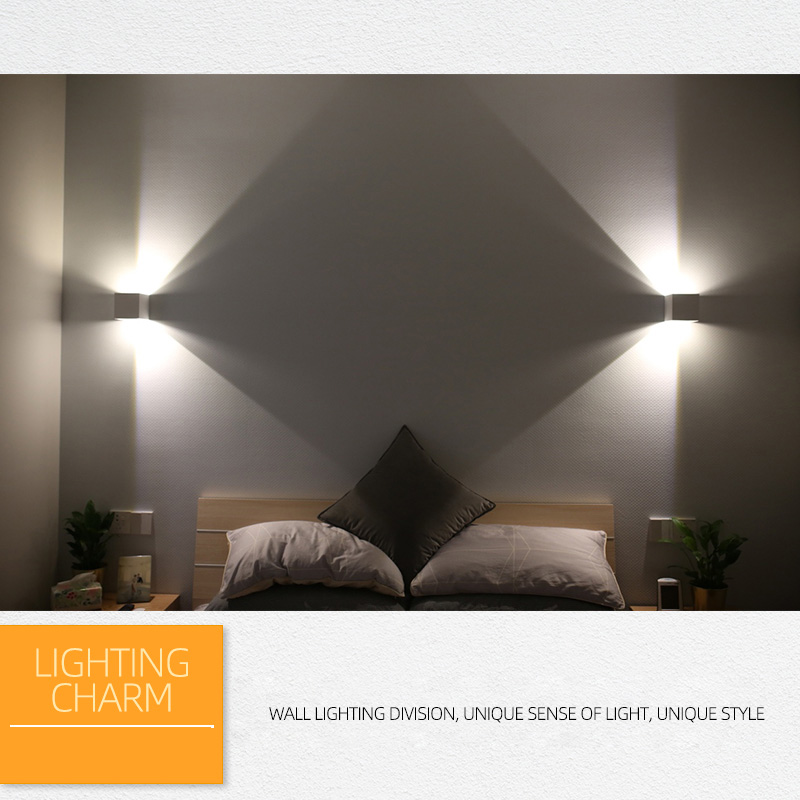 6W/12W Led Wandlamp Buiten Waterdicht Ip65 Veranda Tuin Muurlamp & Indoor Slaapkamer Bed Decoratie Verlichting Lamp Aluminium