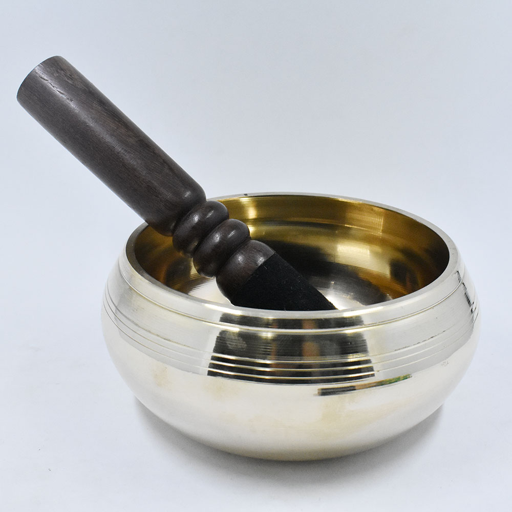 Golden Klankschalen Met Mantra Binnen Mooi Geluid Voor Meditatie 13 Cm