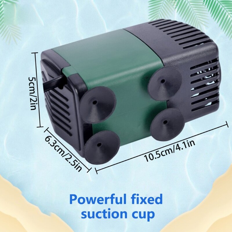 Mini Submersible Pump With Nozzle Super Silent Pond Aquarium Oxygen Pump Hydroponic Fish Tank Fountain Waterfall Fish Supplies