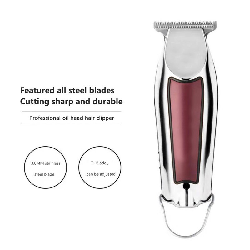 Precision Hair Clipper Electric Hair Trimmer 0.1Mm Steel Blade Baldhead Barber Hair Cutting Machine Men Beard Razor EU Plug