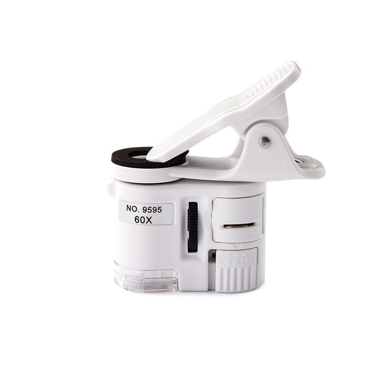 Universal 60x mobiltelefon mikroskop makro lins zoom mikro kamera clip med led ljus telefon lins