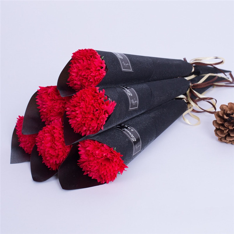 1pc romantiske kunstig såpe rose blomster bukett enkelt nellike for hjemmet bryllup dekor gjør det selv forsyninger valentinsdag