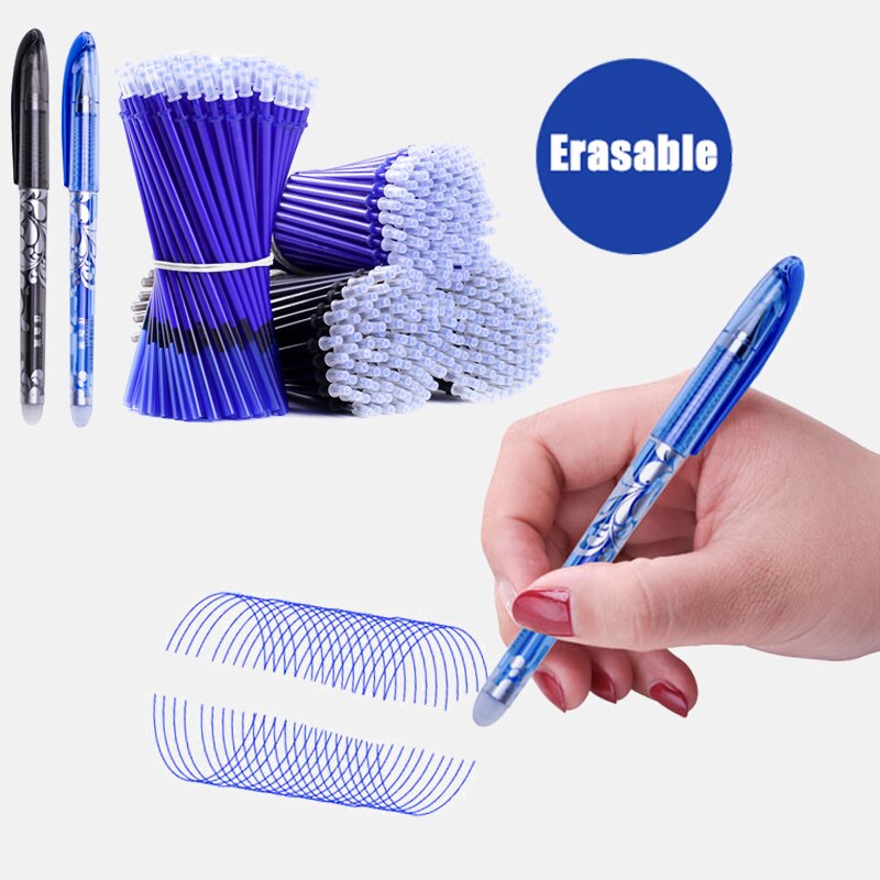 Erasable Pen 0.5 Mm Blue Black Color Ink Writing Gel Pens Washable Handle For School Office Stationery Supplies