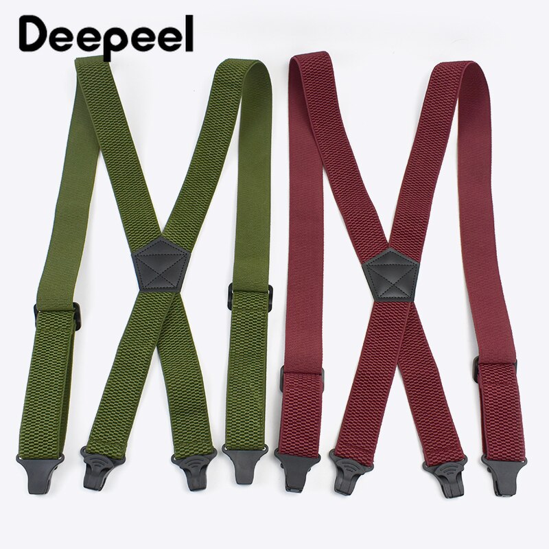 Deepeel-tirantes elásticos ajustables para hombre y adulto, suspensorio DE TRABAJO ancho con 4 clips, 3,5X120cm, 1 unidad