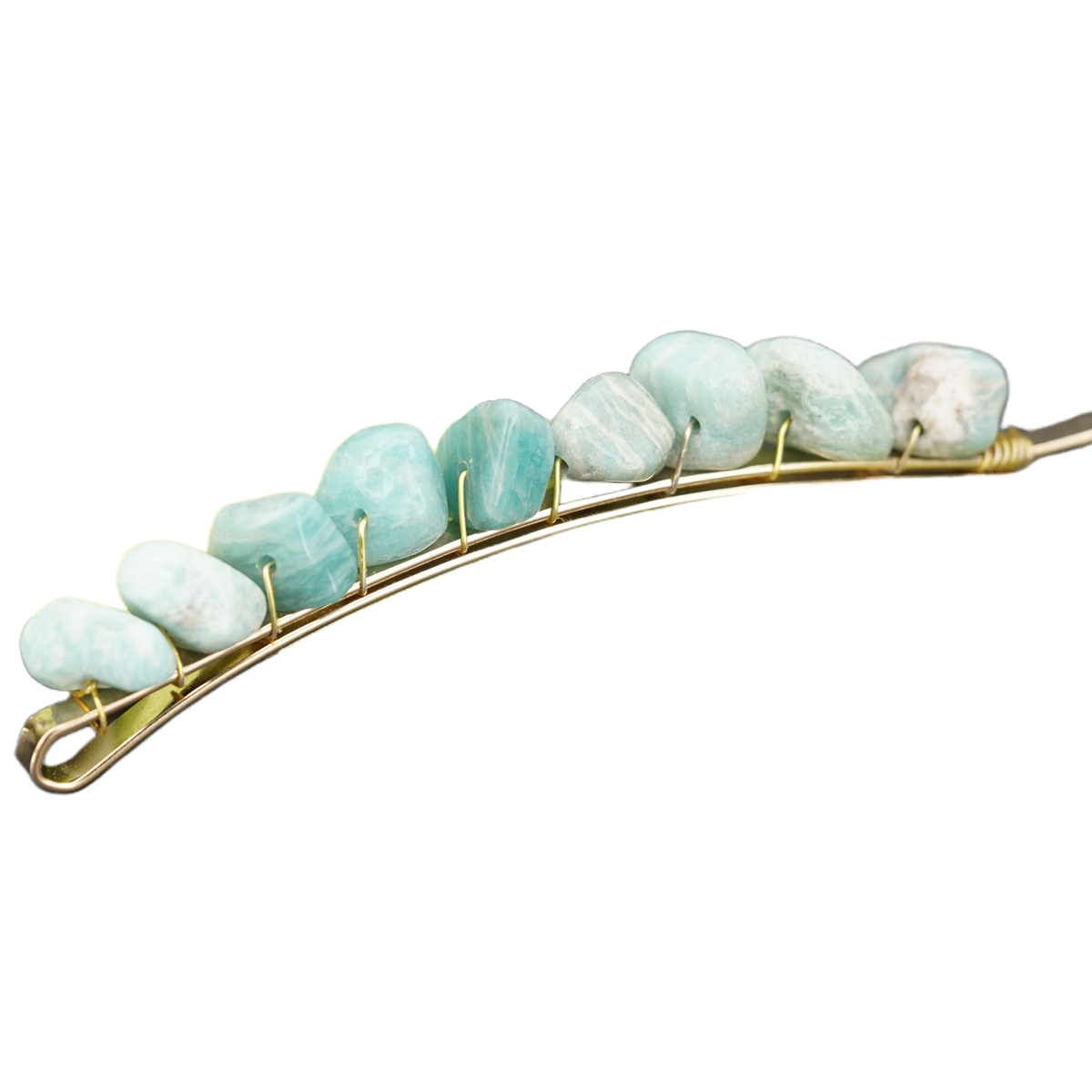 Women Hair Clip Pin Handmade Chip Gemstone Barrettes Hair Grips Accessories Crystal Bobby hairpin Girls Headwear: WHITE