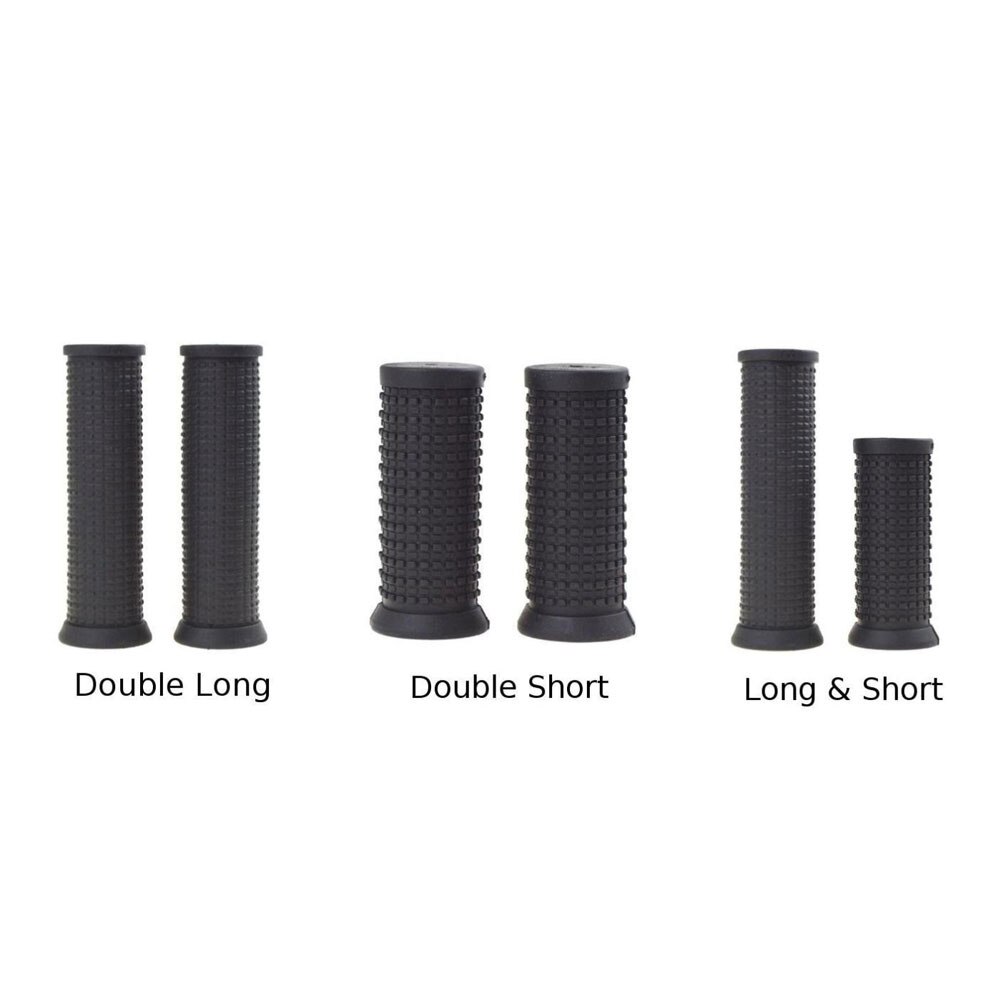 1Pair Bicycle Handlebar Grips TPR Rubber for Twisting Shifter Mountain Bike 22.2mm Bar Anti Slip Long & Short Bicycle Grips