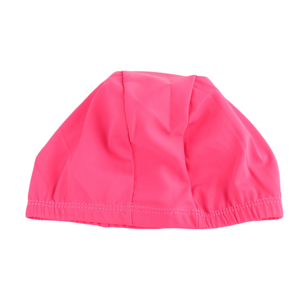 Soft Adult Swim Cap Polyester Cloth Fabric Bathing Cap Men and Women Swimming Hat Caps for Water Sports (Light Blue): Rosy