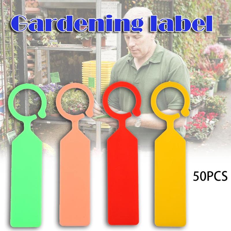 50pcs/Lot Nursery Garden Tag Ring Plastic PPlant Ring Plastic Seed Label Pot Marker Stake Nursery Garden Flower Thick Tag