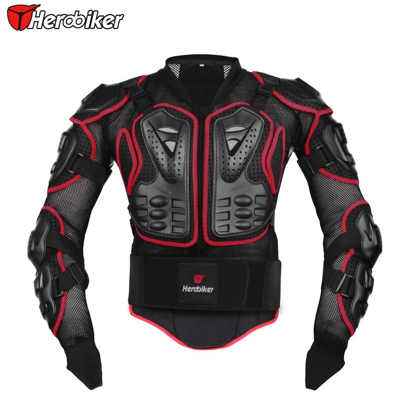 HEROBIKER Motorcycle Armor Motocross Off-Road Protector Motos Motobike Full Body Armors Jacket Protective S To XXXL: Red / XXL