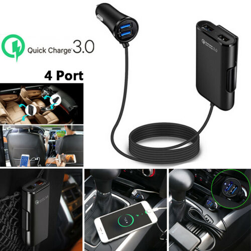 4 Port Usb Passenger QC3.0 Quick Car Charger Uitbreiding Usb Hub Voor En Achterbank Voor Universele Telefoon Fast Charger Adapter