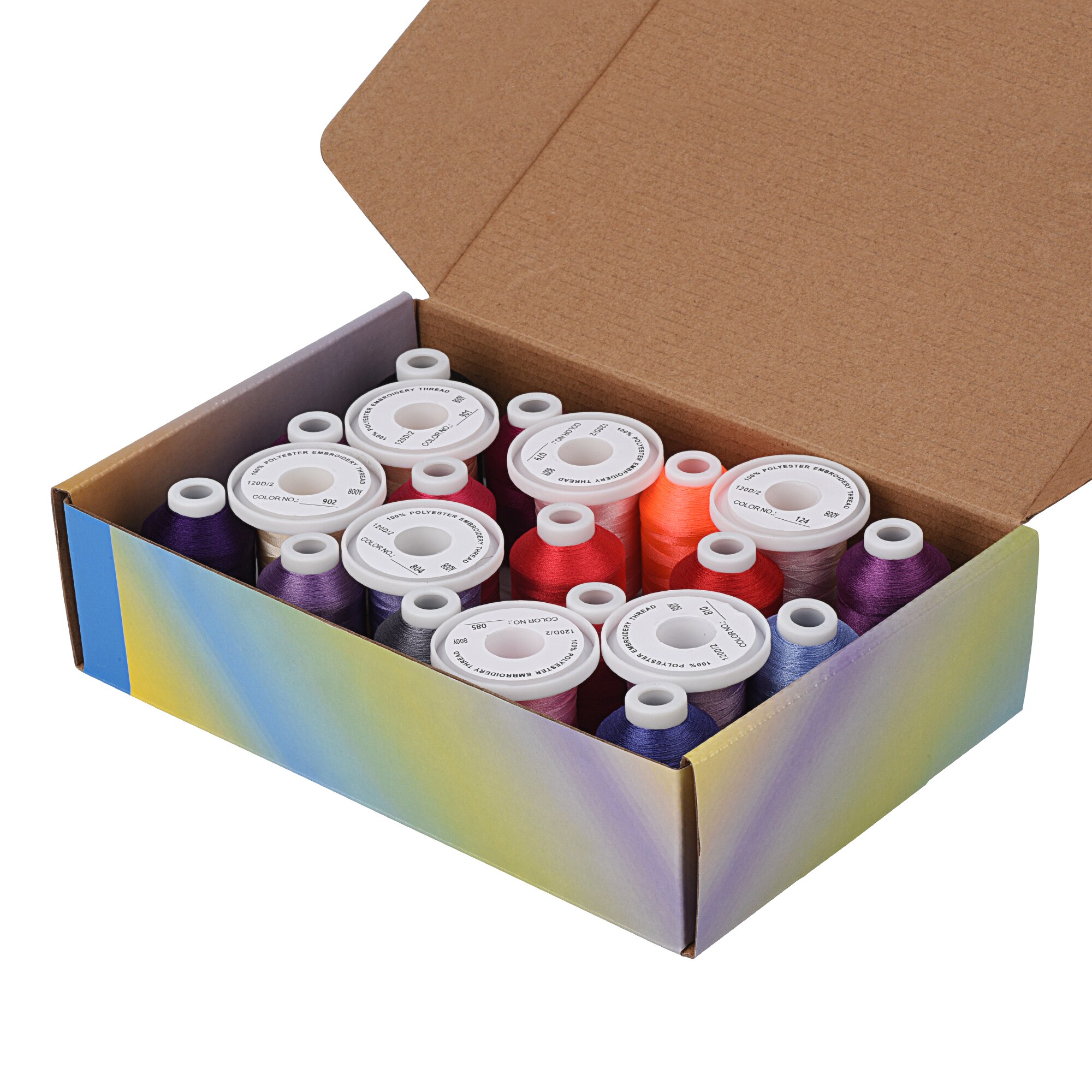 Simthread Polyester Embroidery Machine Thread 21 Brother Colors - Pink and Purple, 800Y with Upgraded Snap Spools