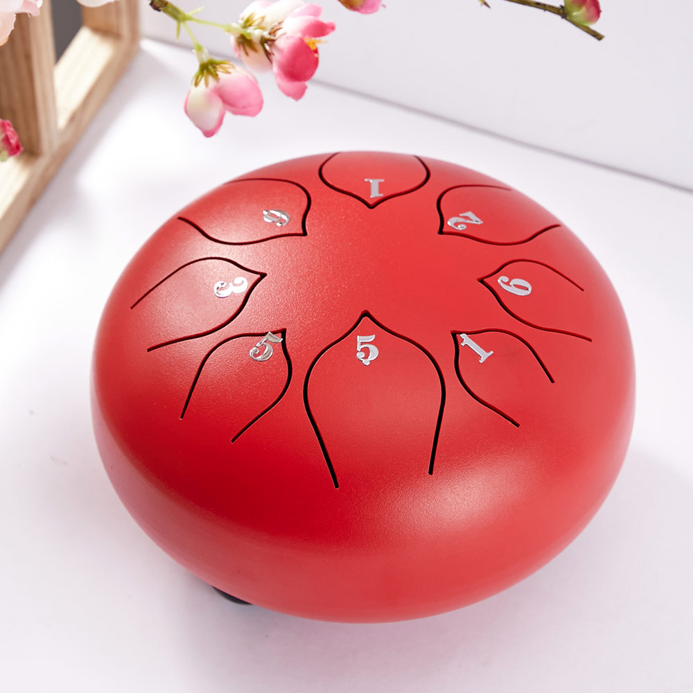 Steel Tongue drum 8 Notes 6 Inches Lotus Style Music Instrument Percussion Hand Pan Drum Tank Hang Drum