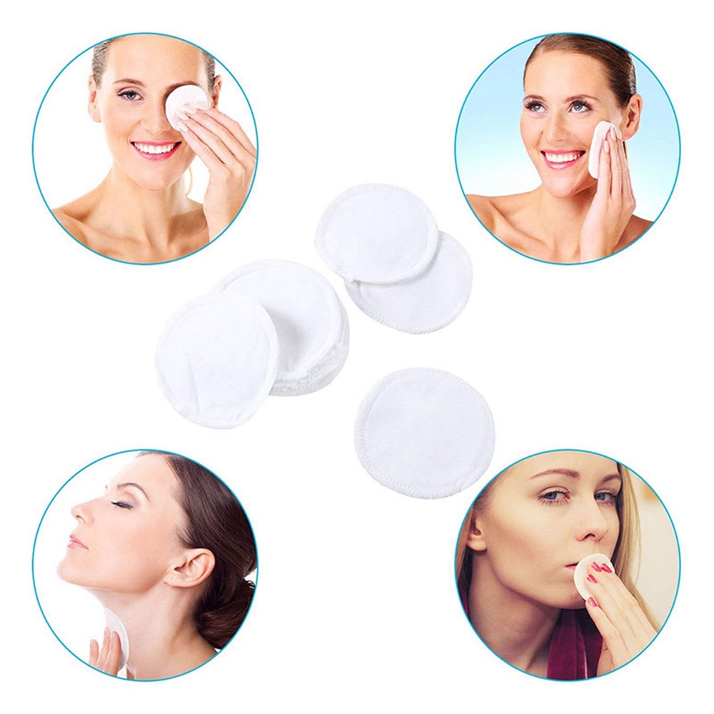3-10 pièces/lot tampons en coton réutilisables démaquillants pour le visage Double couche tampons de nettoyage pour ongles lavables avec un sac à linge