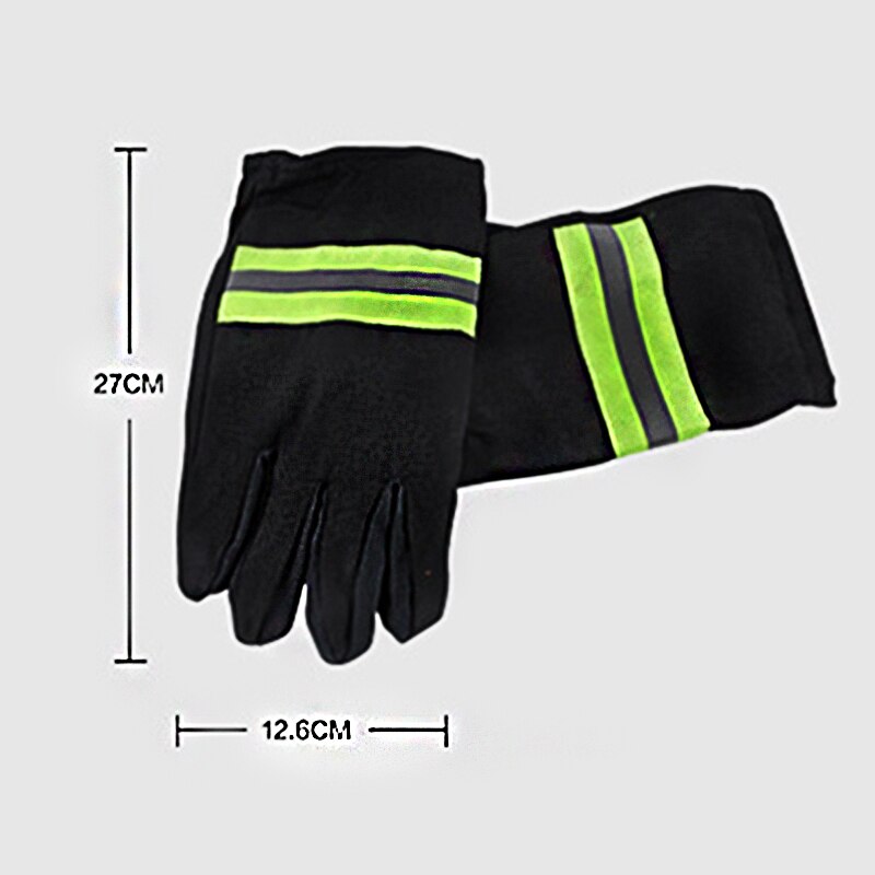 Reflective Belt Fireproof Gloves Wear-resistant Non-slip Safety Gloves Black Firefighters Safety Protection Products Fire Gloves