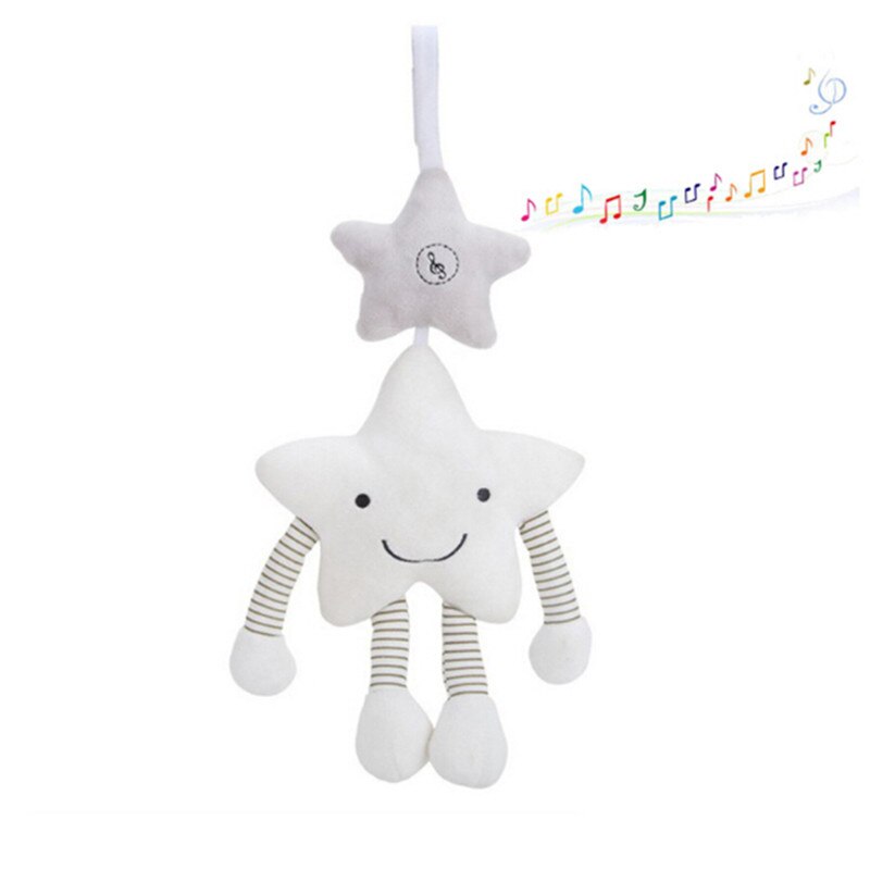 Wind Chime Hanging Singing Stroller Baby Bed Hanging Rattle White Star Music Bed Hanging Bed Bell Accompany Toy For Newborn