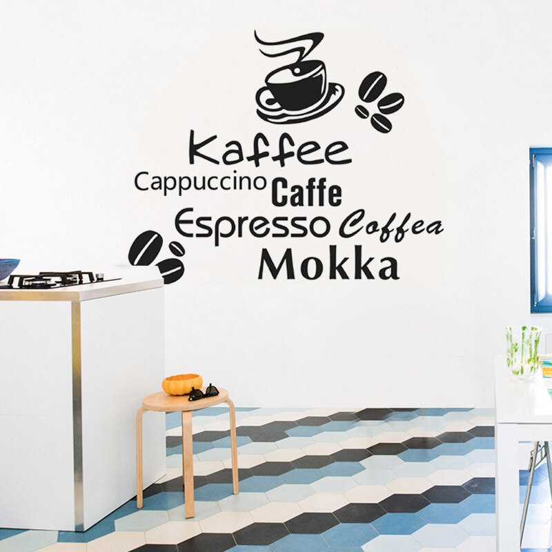 Autocollants de café en vinyle, citation d'art Mural, décoration de Restaurant, de cuisine, de boutique, autocollants muraux amovibles, décor de maison: 06
