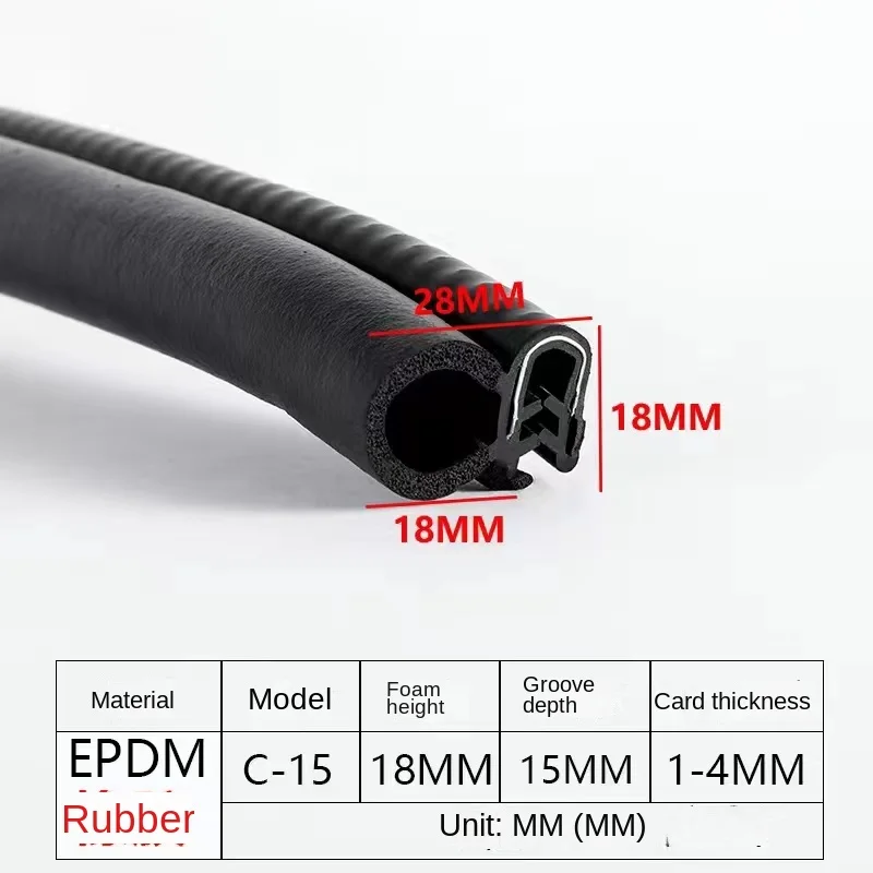 Bandes d'étanchéité en caoutchouc noires pour porte de voiture, 100cm, autocollants de scellage Double couche pour porte de coffre, isolation phonique, bande d'étanchéité intérieure: GRIS