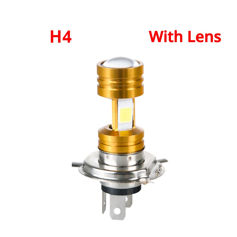 VooVoo LED H4 6500K 12V LED Motorrad Motorrad Scheinwerfer mit Objektiv BA20D P15D Fahrrad Nebel Lampe Lampe Licht Moped Rolle Beleuchtung: Eis Blau