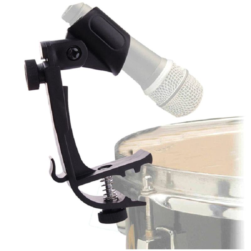 Verstelbare Clip Op Drum Velg Shockproof Mount Microfoon Mic Clamp Standhouder
