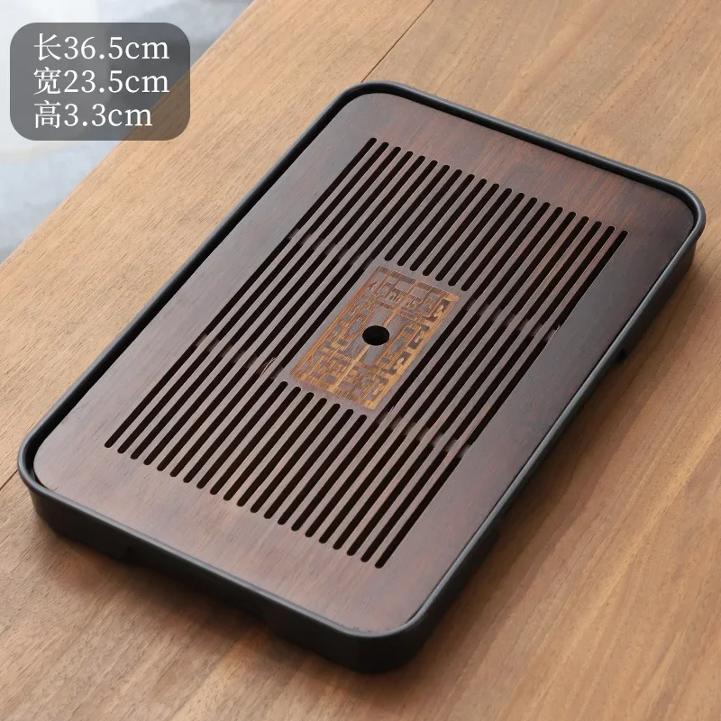 Portable Bamboo Tea Tray Kung Fu Tea Set Tray Grid Disk Household Drainage Storage Tea Tray Quick Drainage Dry and Wet Dual Use: Blue