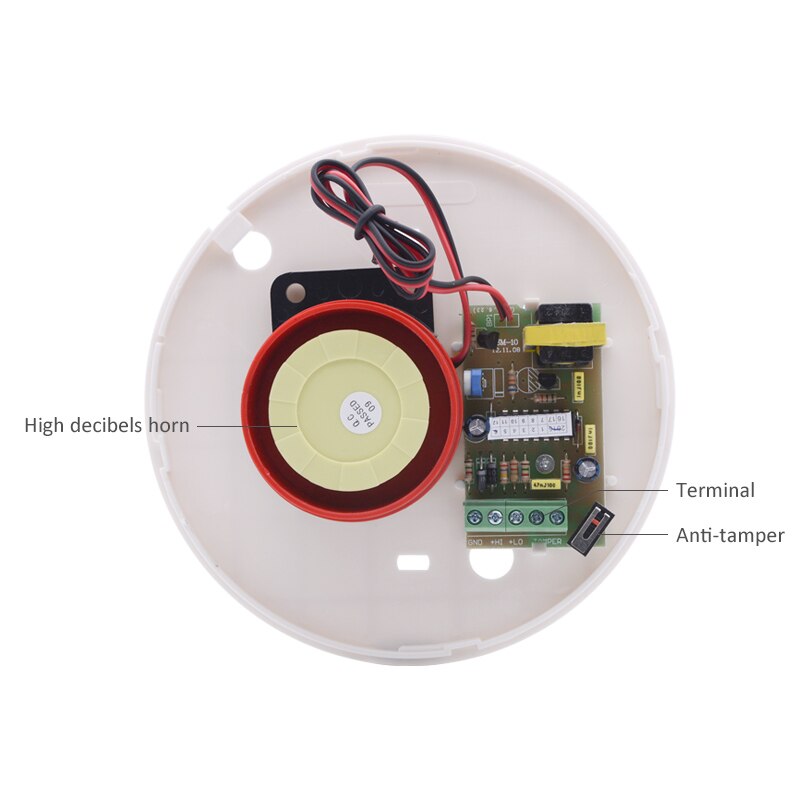 Mini wired Indoor Siren 110dB Sound Alarm Siren DC12V Indoor Siren Wired Horn Alarm System For Burglar Home Security