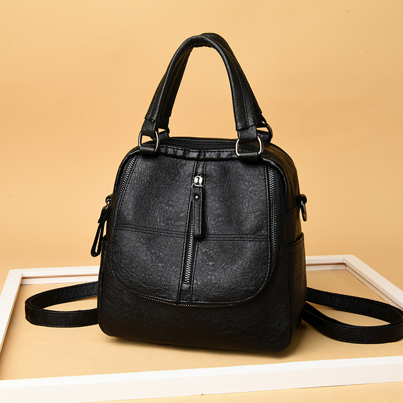 Frauen Mehrzweck Leder Schulter Tasche Zipper für Handy Tasten Travel Taschen 3 möglichkeiten