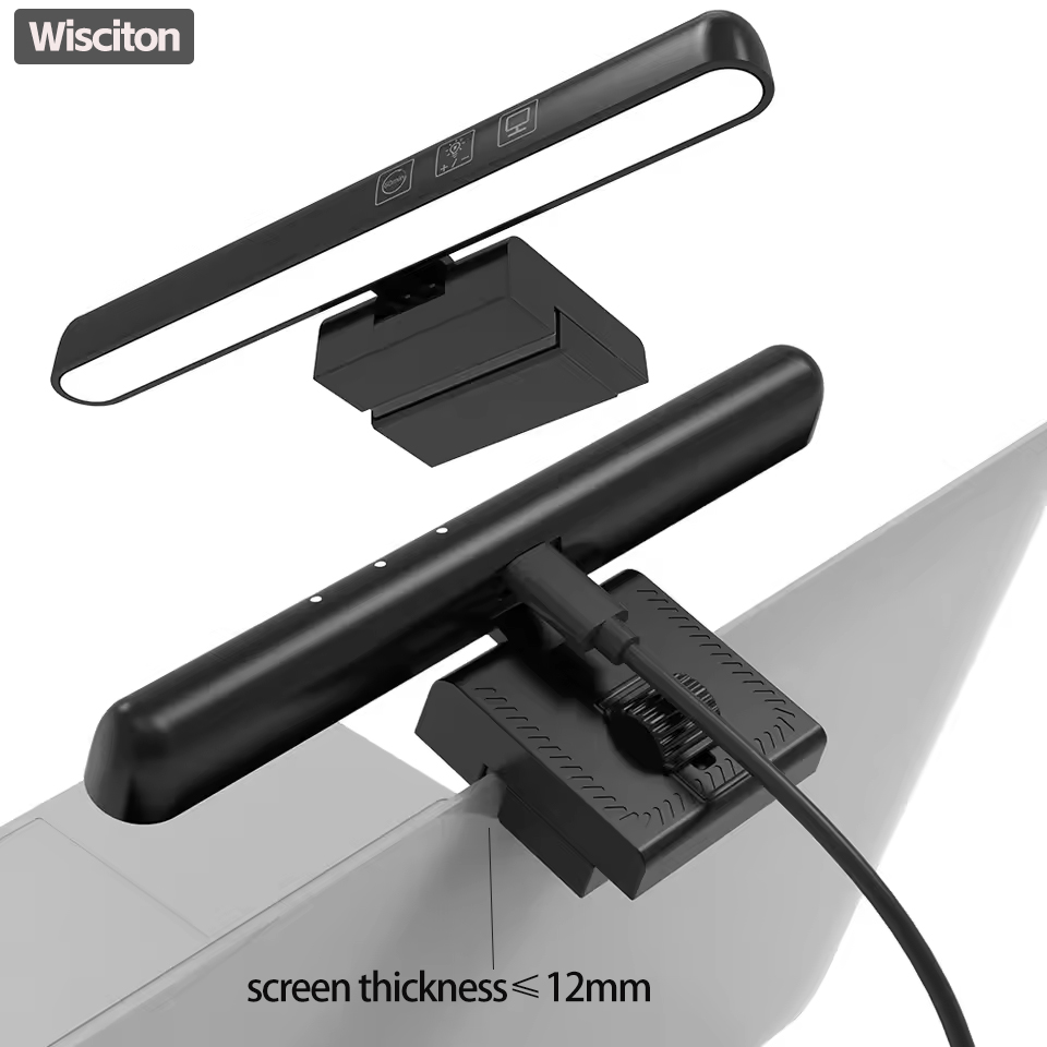 18cm notebook monitor fino pendurado barra de luz escurecimento proteção para os olhos cronometrado lâmpada noturna de mesa para leitura/aprendizagem/iluminação de trabalho