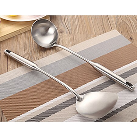 304 in Acciaio Inox tornitore E Zuppa di Mestolo Argento Mestolo Cucchiaio impostato di Strumenti di Cottura Manico Lungo Grande Cucina Utensile Da Cucina Della Parete appendere: 2pezzi