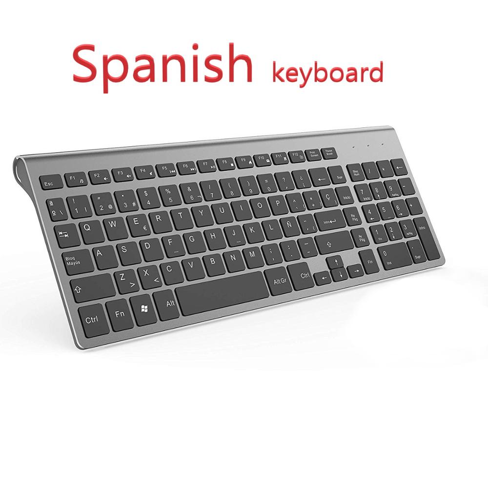 Spanish wireless keyboard and mouse set ergonomic scissor keys compact and portable with small numeric keyboard: Default Title