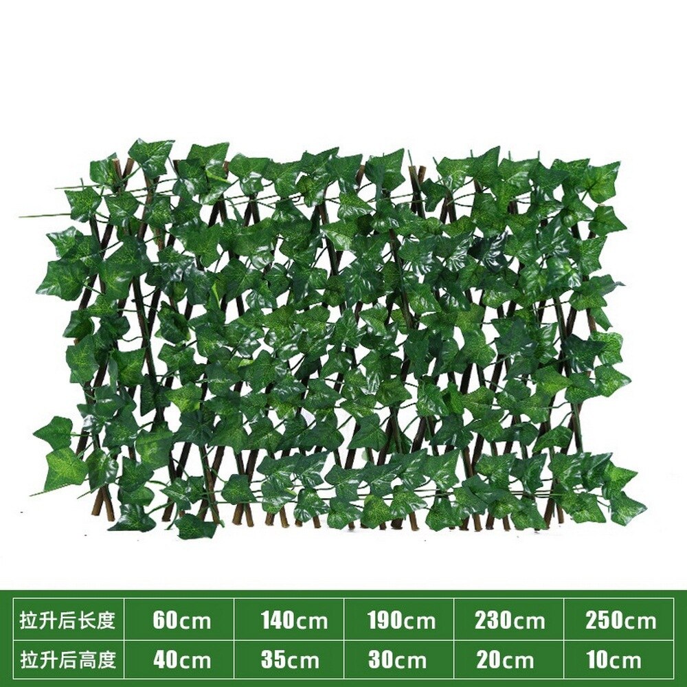 Retractable Artificial Garden Fence Expandable Faux Ivy Privacy Fence Wood Vines Climbing Frame Gardening Plant Home Decorations: A