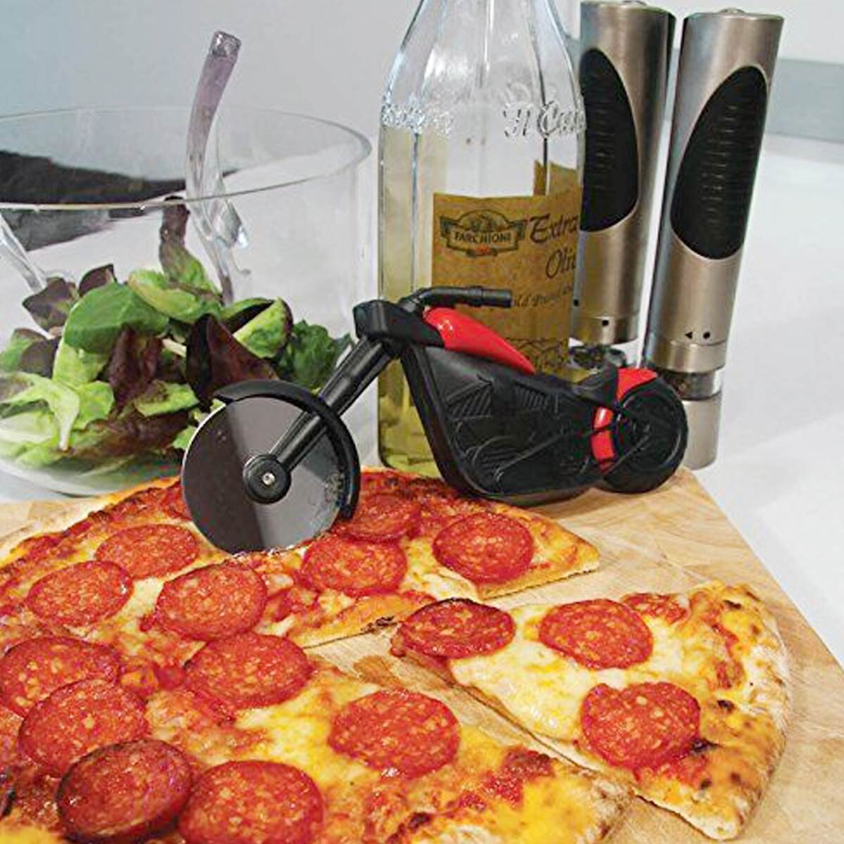 Pizza chopper motorcykel formet pizza cutter hjul rustfrit stål pizza skiver