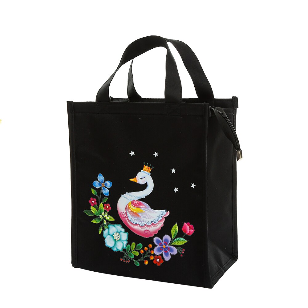 Verdikte Waterdichte Draagbare Thermische Lunch Tas Voedsel Verse Bento Pouch Kantoor Picknick Drinken Koude Isolatie Organizer Tote: Black